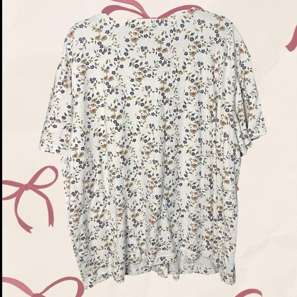 Vintage 90s floral cottage core button up with crochet collar - Picture 3 of 3